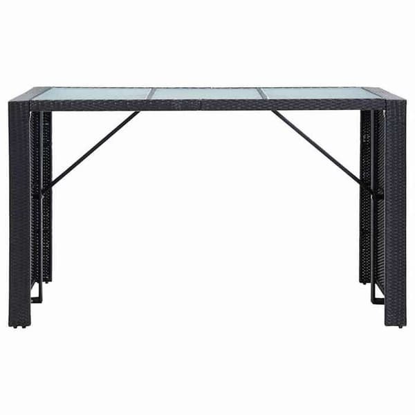 Maison Exclusive - Havebar sæt 7 dele med sorte poly rattan puder Svart