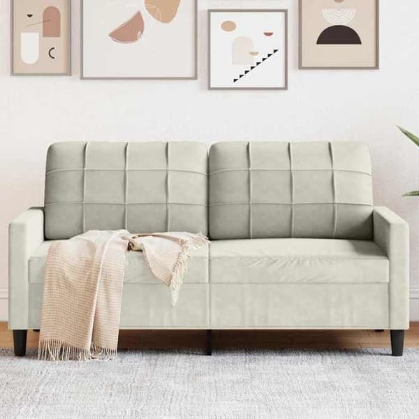 Maison Exclusive - Soffa 2-sits Creme 140 cm Sammet
