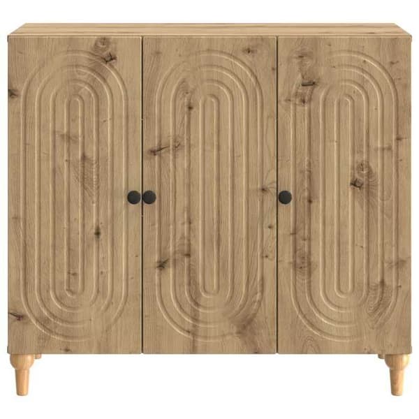 Maison Exclusive - Buffet i håndlavet egetræ 89 x 34,5 x 80 cm Ingeniørtræ