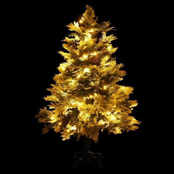 Maison Exclusive - Förbelyst julgran och gröna kottar 150cm PVC och PE Grön