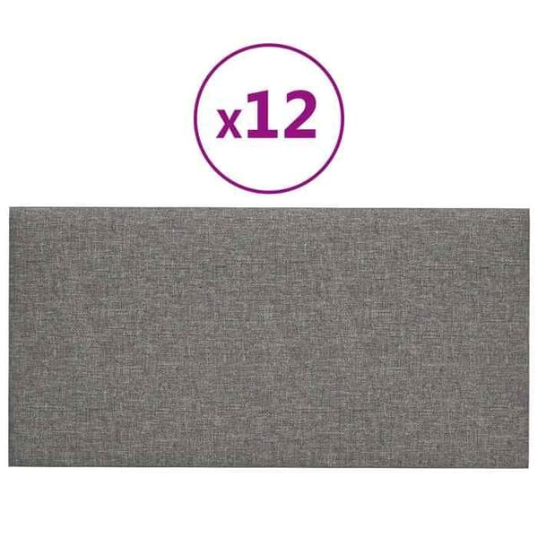 Maison Exclusive - Væghovedgærde 12 stk 30 x 15 cm Lys grå stof