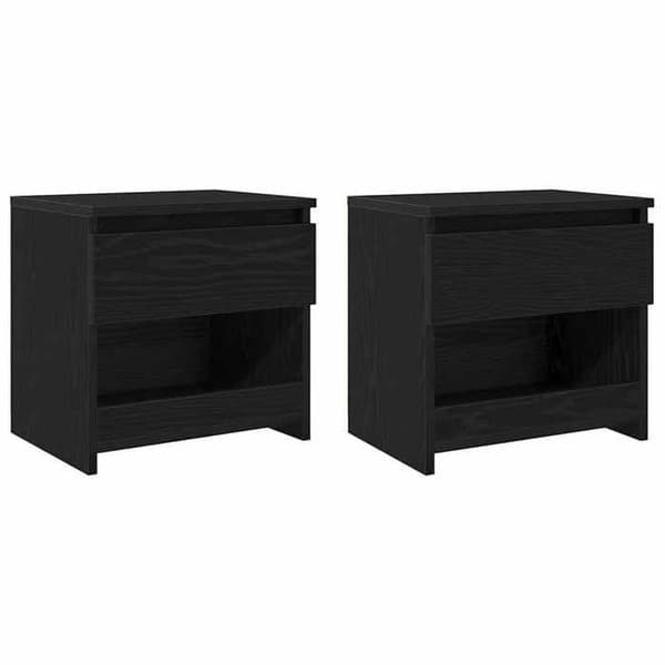 Maison Exclusive - Natbord 2 dele Sort eg 40 x 30 x 39 cm