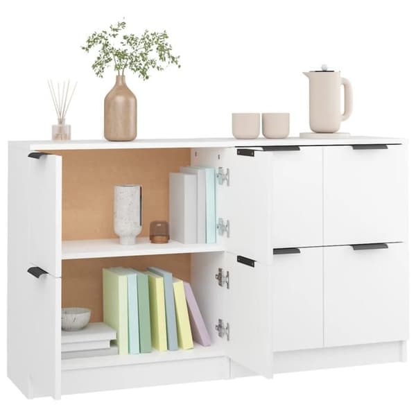 Maison Exclusive - Bufféer 2 st vit 60x30x70 cm Ingenjörsträ Vit