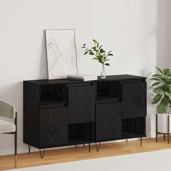 Maison Exclusive - Buffet 2 stk Sort eg 60 x 35 x 70 cm svart ek