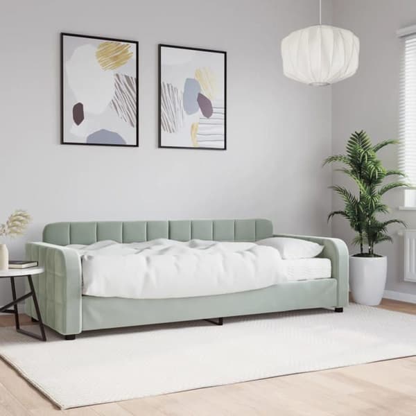 Maison Exclusive - Dagbädd med ljusgrå madrass 80x200 cm sammet Ljusgrått