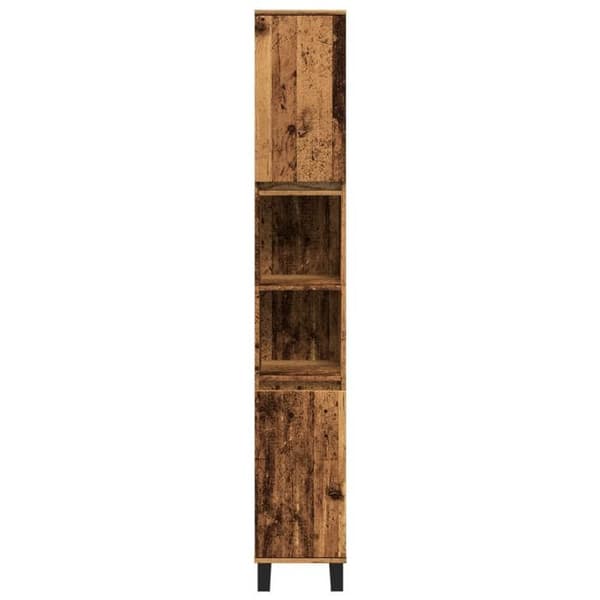 Maison Exclusive - Badrumsskåp gammalt trä 30x30x190cm ingenjörsträ