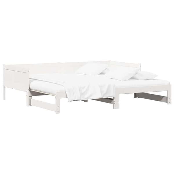 Maison Exclusive - Utdragssäng Dag Vit 180 x 200 cm Massivt trä Vit