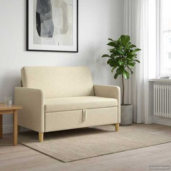 Maison Exclusive - Soffa med förvaring Creme 122 x 78 x 87 cm Polyester