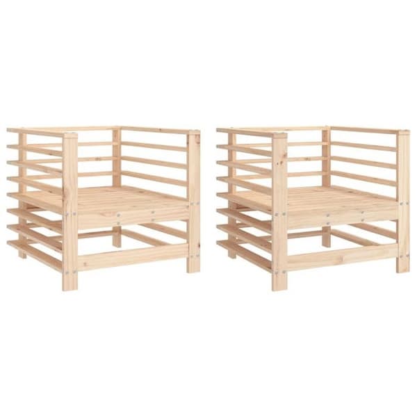 Maison Exclusive - Trädgårdsstolar set om 2 i massivt furu