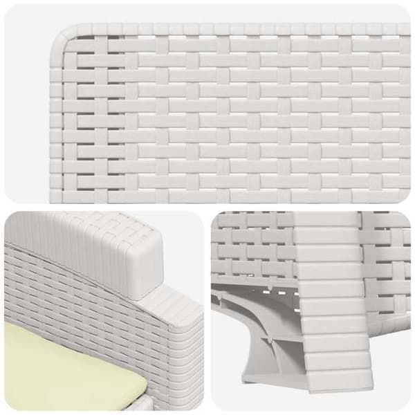 Maison Exclusive - Have stol med hældning der imiterer rattan Hvid og creme PP