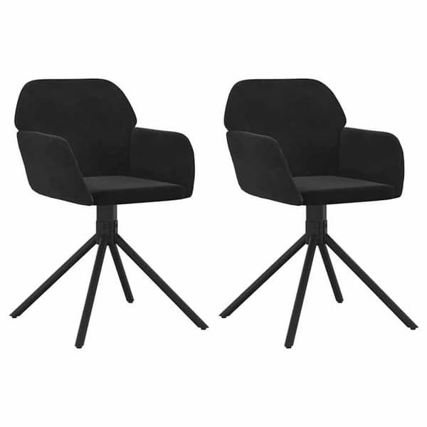Maison Exclusive - Snurrbara matstolar set om 2 Svart Sammet