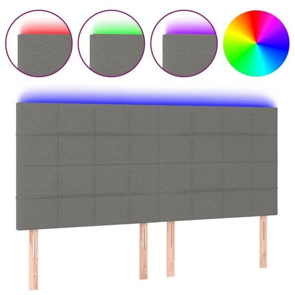 Maison Exclusive - LED Hovedgærde Mørkegrå 180x5x118/128 cm Stof mörkgrå