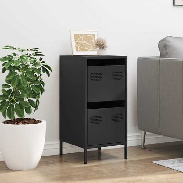 Maison Exclusive - Buffet sort 35x39x73,5 cm koldvalset stål