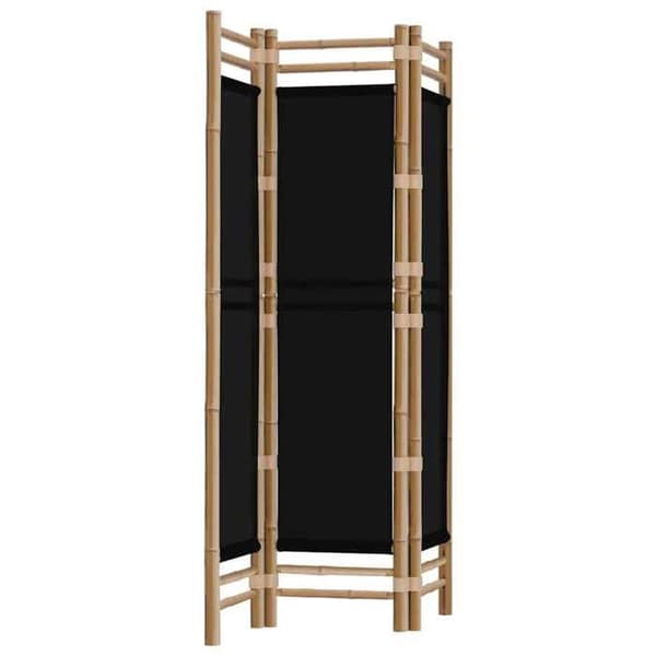 Paravent - EXKLUSIVT HEM - 3 paneler 120 cm - Bambu och tyg - Svart - Inomhus