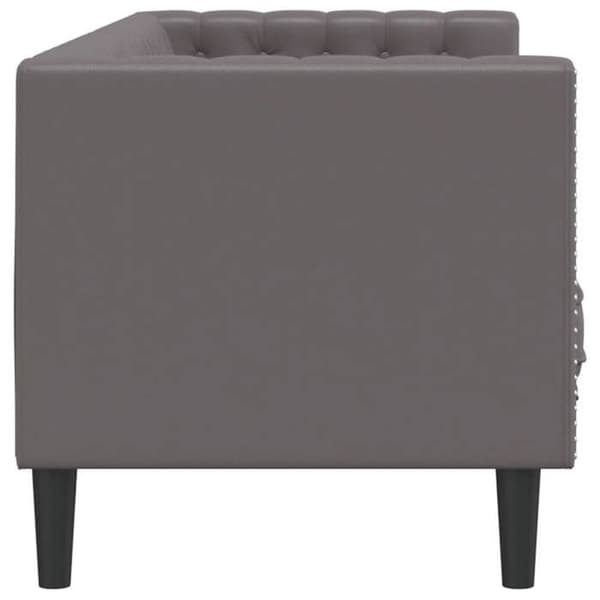 Maison Exclusive - Chesterfield 3-personers sofa i grå kunstlæder