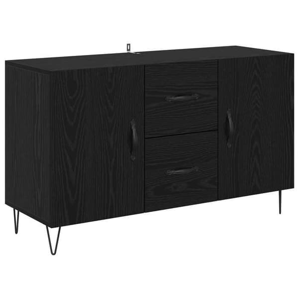 Maison Exclusive - Buffet Sort egetræ 100 x 36 x 60 cm Ingeniørtræ svart ek