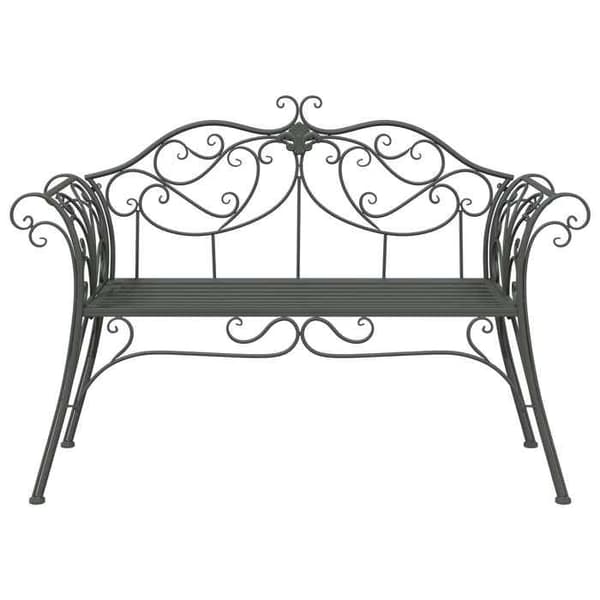 Maison Exclusive - Bænk til haven 2 -pladser 131 x 47,5 x 90 cm Stål Grå Sølv