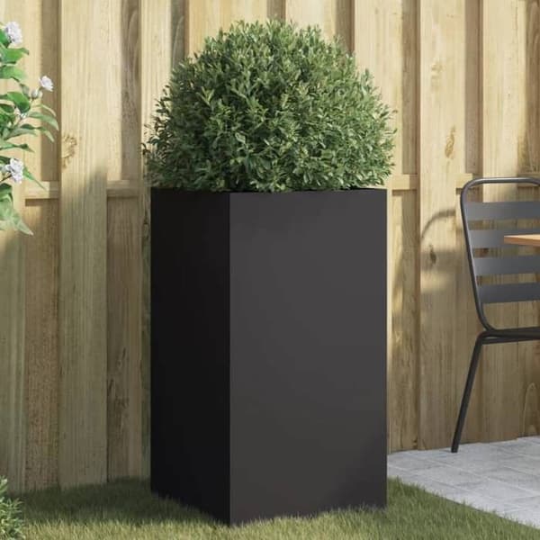 Maison Exclusive - Sort plantekasse 42x38x75 cm stål