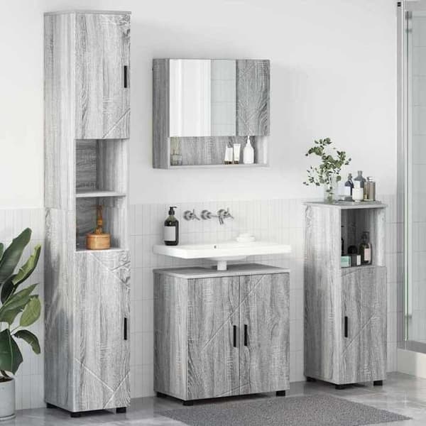 Maison Exclusive - 4 kpl kylpyhuonekalustesarja, Sonoma-harmaa Gris Sonoma