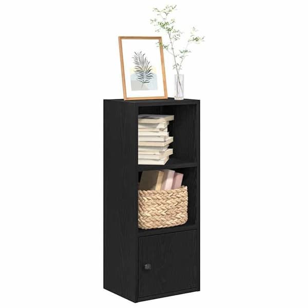 Maison Exclusive - Bibliotek i sort egetræ 31x24x77 cm ingeniørtræ