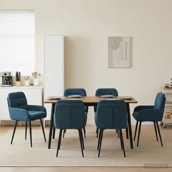 Maison Exclusive - Matstolar 6 st Sammet Blå 59 x 59,5 x 90 cm Blå