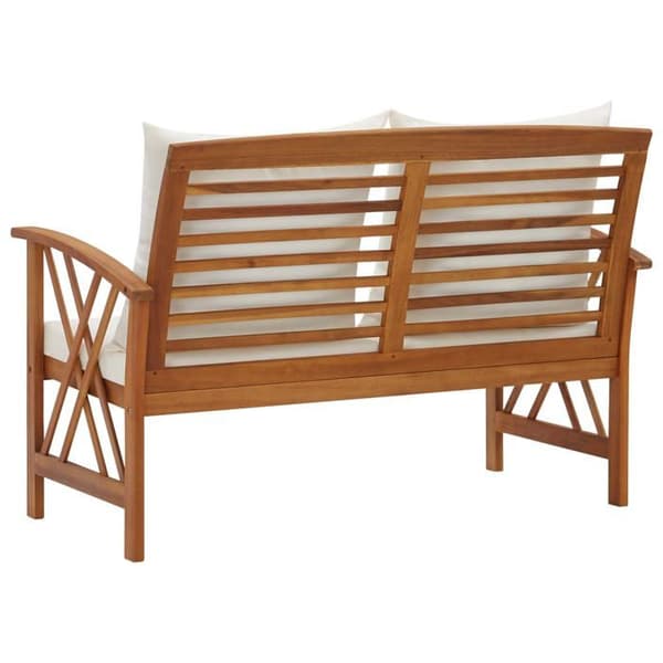Maison Exclusive - Bænk til haven med puder 119 cm Solid akacietræ