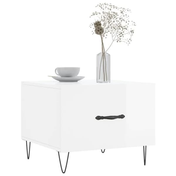 Maison Exclusive - 2 st soffbord vit glansig 50x50x40cm ingenjörsträ