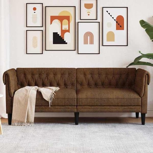 Maison Exclusive - Brun Sofa 201,5 x 74,5 x 74,5 cm Polyester
