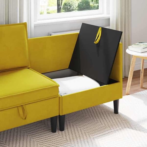 Maison Exclusive - Sofa med opbevaring Gul Velour
