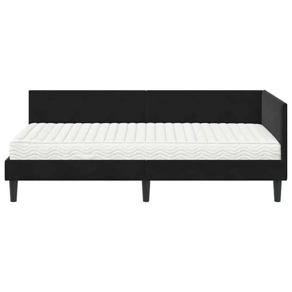 Maison Exclusive - Kulmasänky 2 osaa Musta 80 x 200 cm Sametti Svart