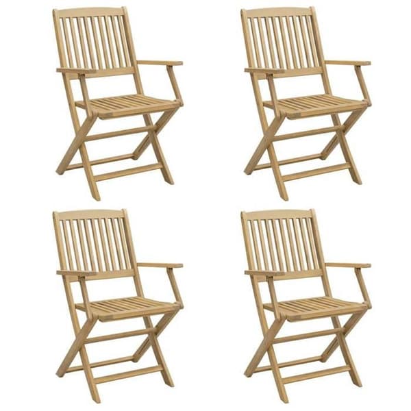 Maison Exclusive - Fällbara stolar set om 4 57,5x54,5x90cm massiv akaciaträ