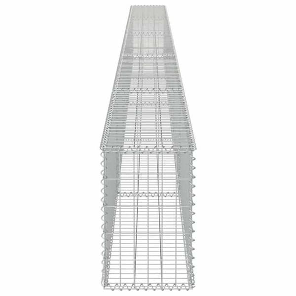 Maison Exclusive - Gabionvägg med galvaniserade stålskydd 600x30x50 cm silver-