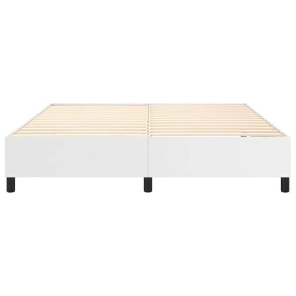 Sengestel - EKSKLUSIV HUS - 160x200 cm - Kunstlæder hvid - Krydsfiner lameller - Robuste ben Vit