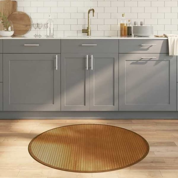Maison Exclusive - Pyöreä ruskea matto 100 cm bambusta