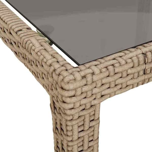 Maison Exclusive - Beige trädgårdsbord i polyrotting