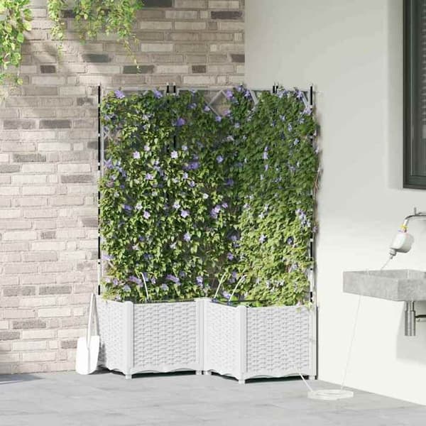 Cache-pot / Jardinière - MAISON EXCLUSIVE - 3 delar - Vit - PP (polypropen) - 80x80x142 cm Vit