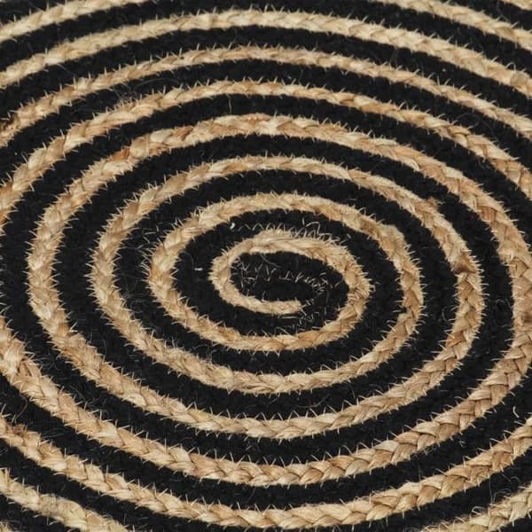 Tæppe - MAISON EXCLUSIVE - Spiral - Jute - Sort - Ø 90 cm Svart