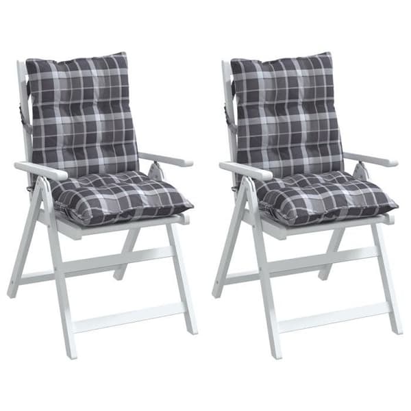 Maison Exclusive - Stolar med låg ryggstöd, 2-pack, grå rutmönster