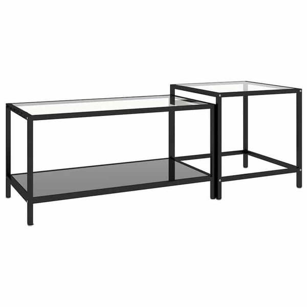 Maison Exclusive - Tebord 2 st Tempererat glas Svart