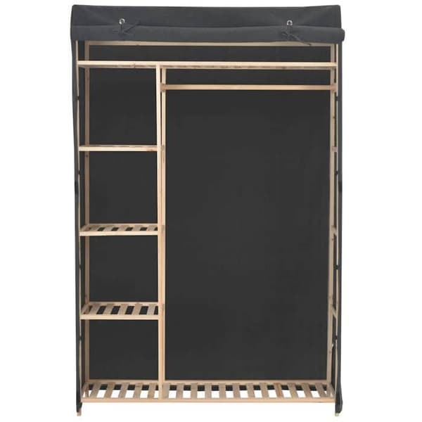 Kangashylly - Maison Exclusive - Harmaa - 110 x 40 x 170 cm - 5 hyllyä & vaateripustin Grå