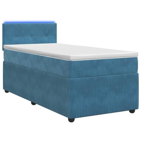 Maison Exclusive - Boxspring säng med madrass Blå 90 x 200 cm Sammet Blå