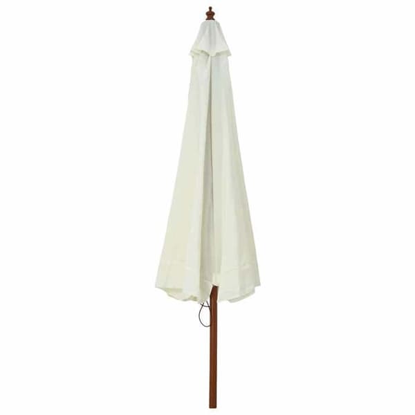 Maison Exclusive - Utomhusparasol med trästolpe 330 cm vit sand sandvit