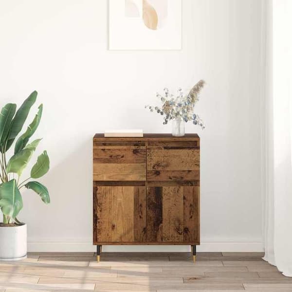 Buffé - EXKLUSIVT HEM - 60x35x70 cm - Ingenjörsträ - Järnfötter - Rymlig förvaring