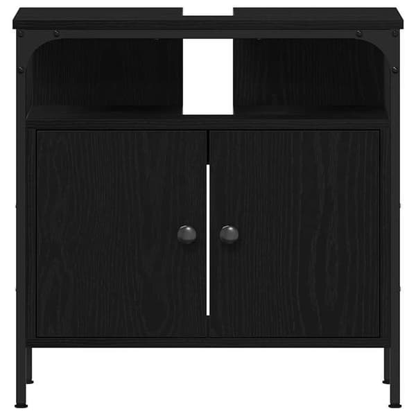 Maison Exclusive - Badeværelsesskab med vask i sort eg 60x30x60 cm