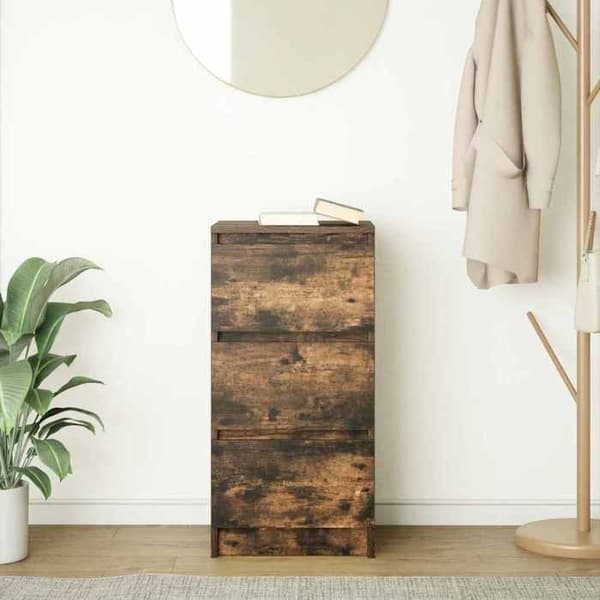 Maison Exclusive - Buffé ek rökt 37,5x35x76 cm ingenjörsträ