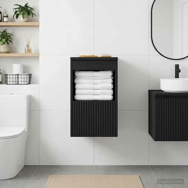 Maison Exclusive - Badeværelsesskab Sort 30 x 41 x 50 cm Ingeniørtræ