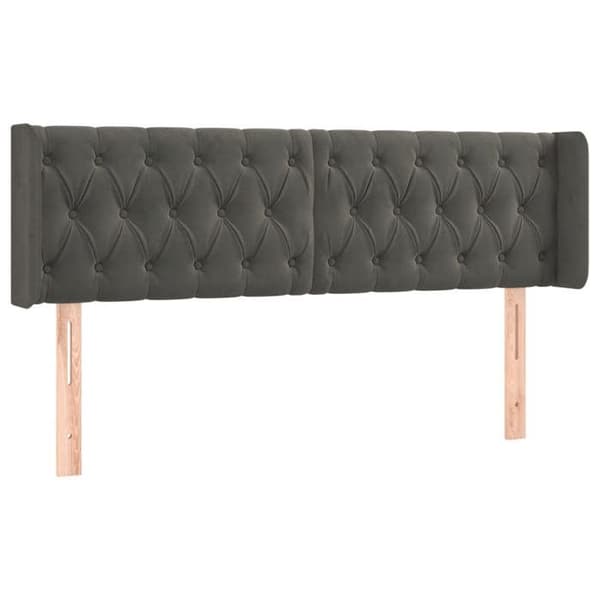 Maison Exclusive - LED-huvudgavel Mörkgrå 147x16x78/88 cm Sammet Mörkgrå