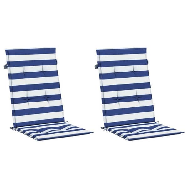 Stolsdyna - EXKLUSIV HEM - Randig - 2-pack - Blå/Vit - Hög rygg Blå vit