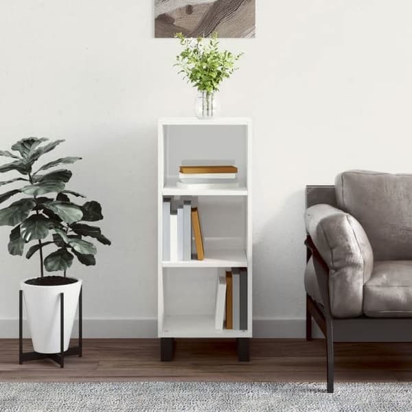 Maison Exclusive - Hvid glans buffet 34,5x32,5x90 cm ingeniørtræ