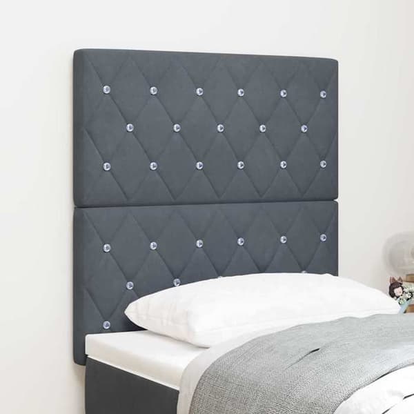 Hovedgærde - EKSKLUSIV HUS - Rektangulær enkel - Velour - Mørkegrå - 80 cm Mörkgrå